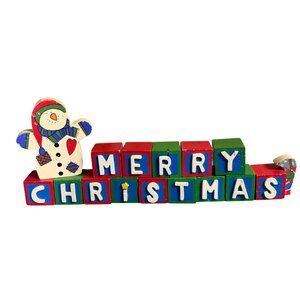 Christmas Follies by Sue Dreamer Merry Christmas 15-pc. Building Blocks (READ)